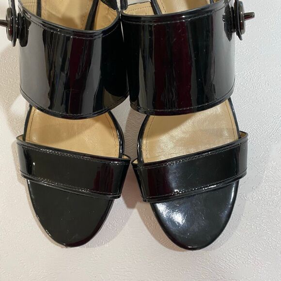 Coach Black Patent Leather Slingback Heels Women’s Size 10B - Picture 6 of 9